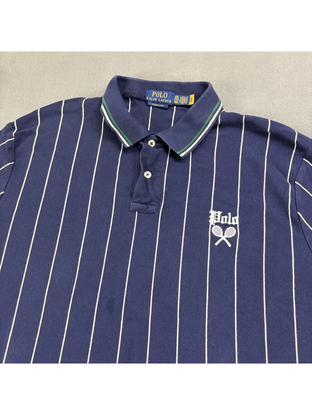 Polo Ralph Lauren Pinstripe Tennis Shirt Size 2XL